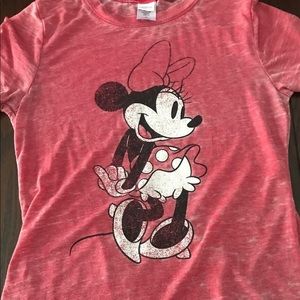 Disney Minnie mouse faded/distressed red shirt. Size XS. Perfect condition